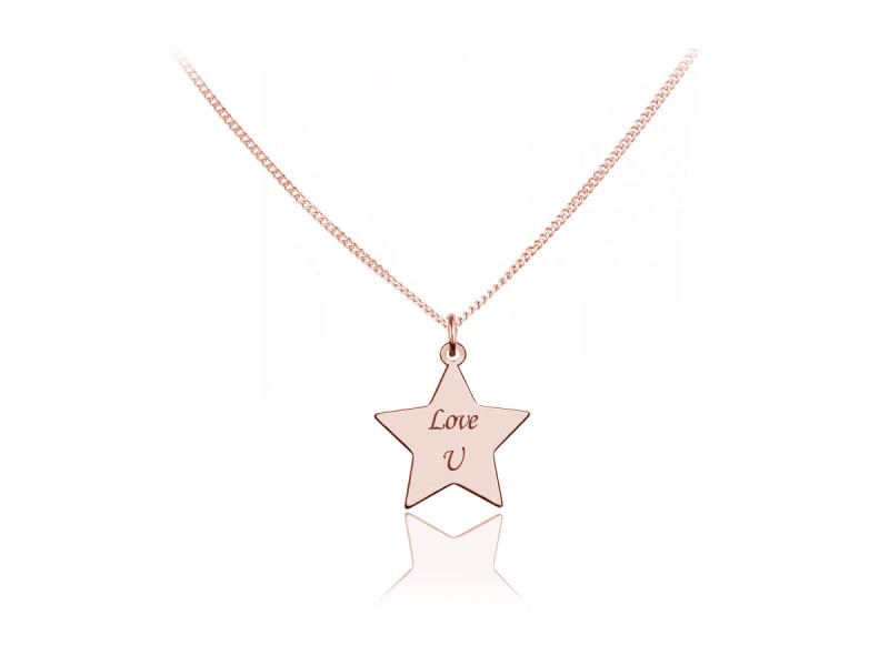 Naszyjnik Gwiazdka - grawer gratis! Rose gold