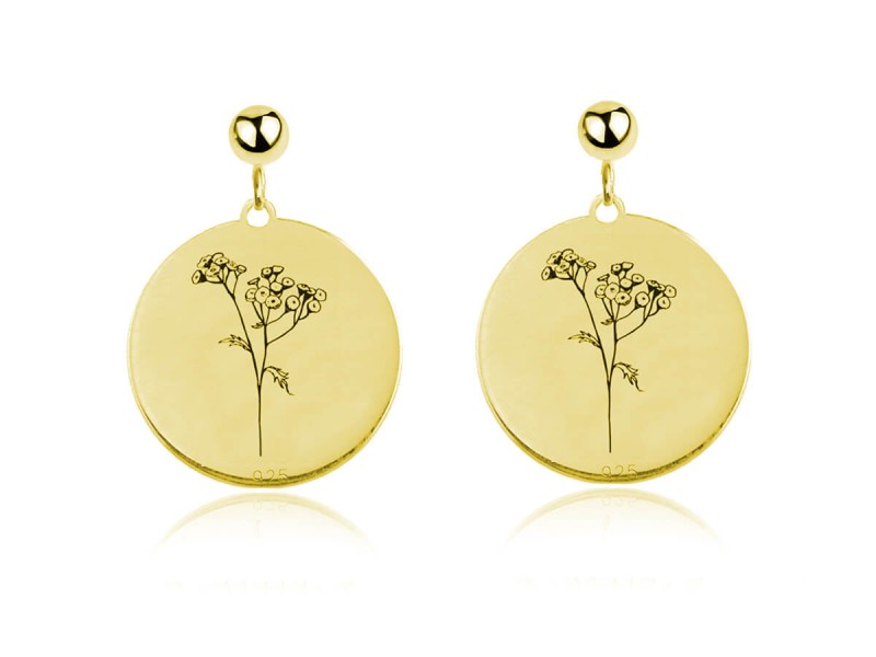 Kwiaty Polskie - Kolczyki z Wrotyczem 24k złocenie