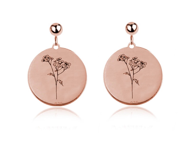 Kwiaty Polskie - Kolczyki z Wrotyczem rose gold