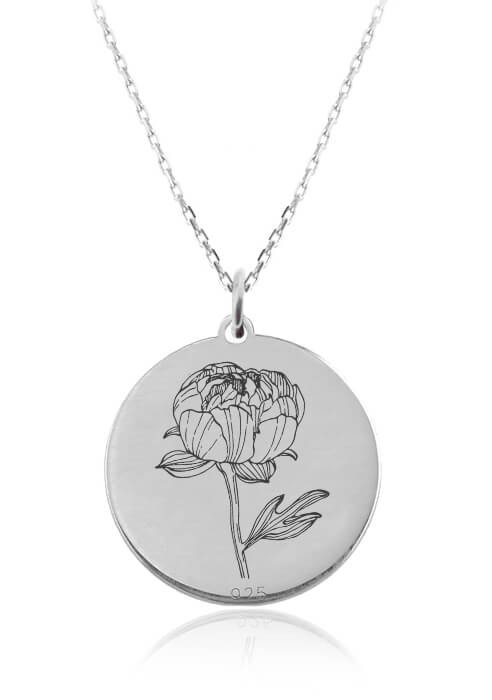 Kwiaty Polskie - Naszyjnik z Peonią - Grawer