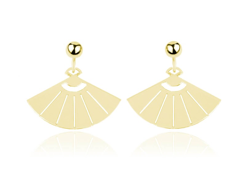 Srebrne Kolczyki Wachlarze S - 24k złocenie