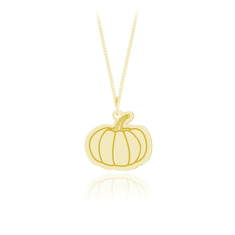 Srebrny naszyjnik - Pumpkin - Dynia - Grawer - 24k złocenie