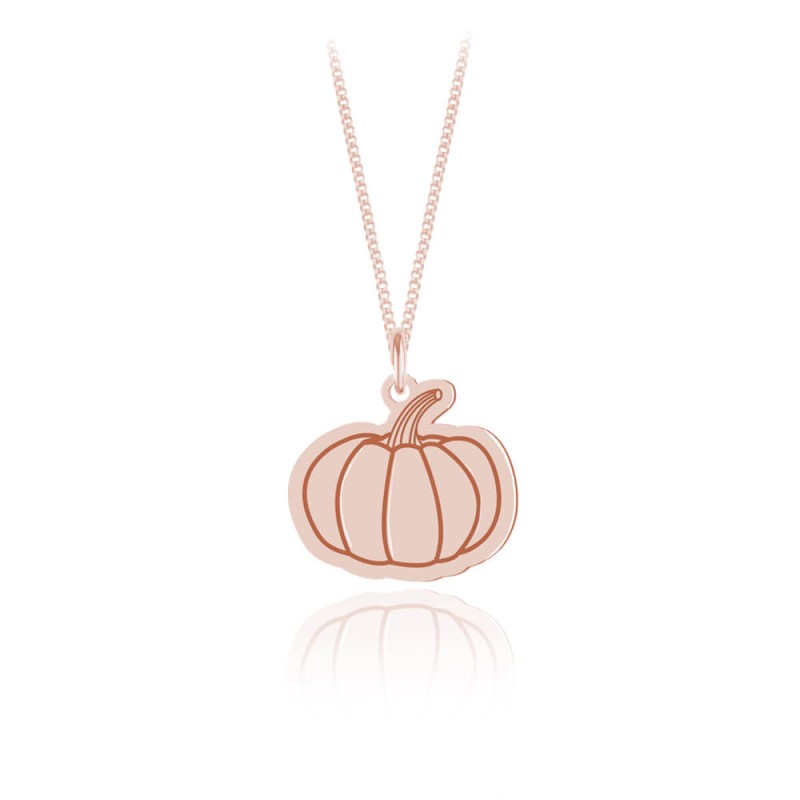 Srebrny naszyjnik - Pumpkin - Dynia - Grawer - rose gold