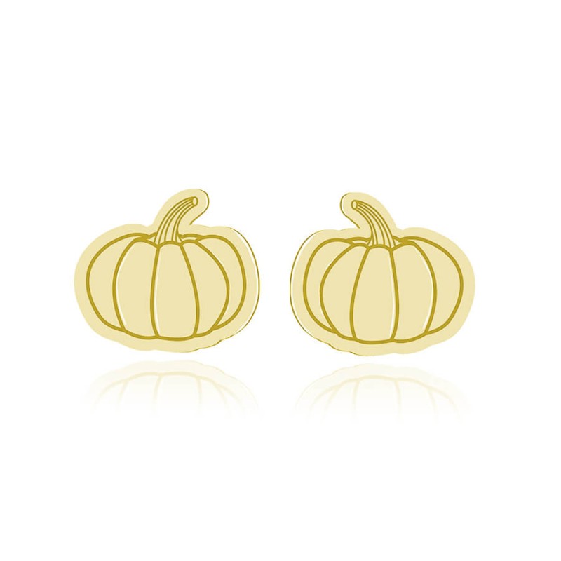 Srebrne kolczyki - Pumpkin - Dynia - 24k złocenie