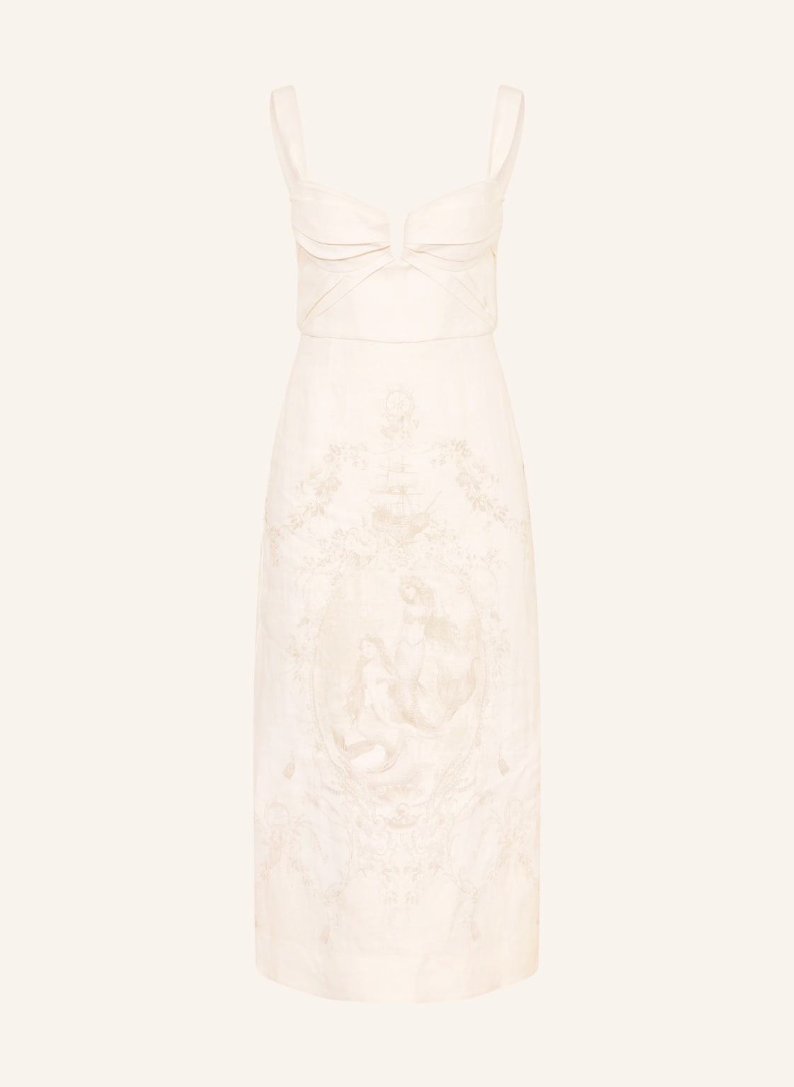 Zimmermann Sukienka Lniana Drape weiss