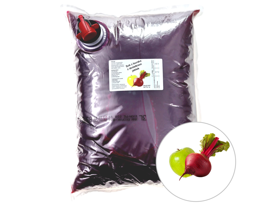 Sok z buraka z dodatkiem jabłek 3L Naturalny Sok Tłoczony