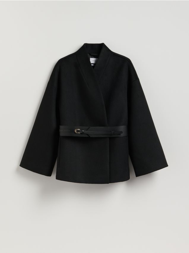 Reserved - Kurtka z dodatkiem wełny - czarny