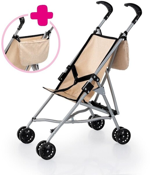 Wózek dla lalek z torbą beżowy