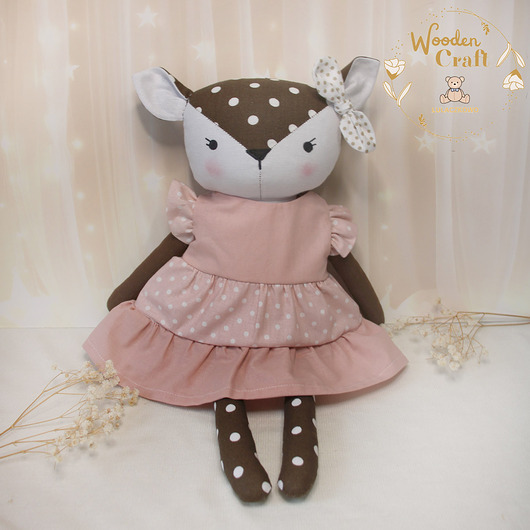 Sarenka Nina przytulanka w różowej sukieneczce w kwiatuszki