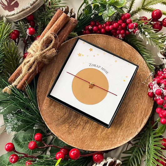 ŚWIĘTA 2025 Bransoletka Szczęścia z wróżbą BOX prezentowy