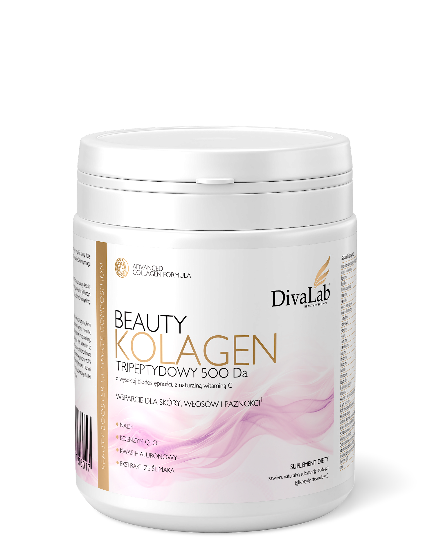 Tripeptydy kolagenu wołowego 500 Da ze śluzem ślimaka, NAD+, Q10 i kurkuminą nowej generacji 250 g