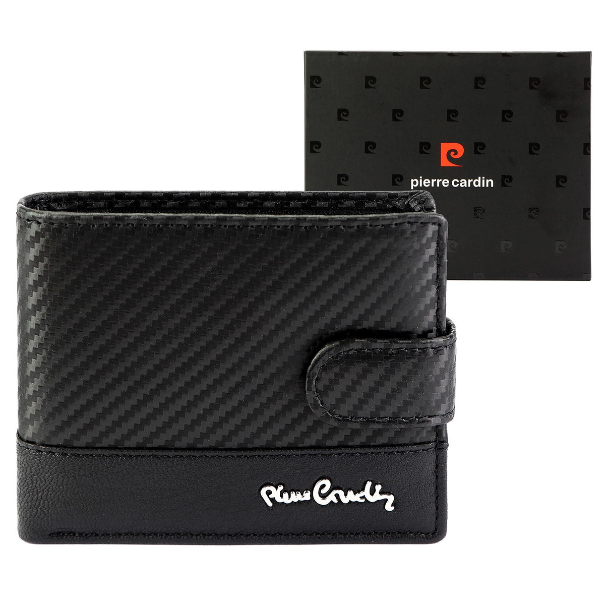 Rozbudowany kompaktowy Skórzany męski pojemny portfel Pierre Cardin z RFID