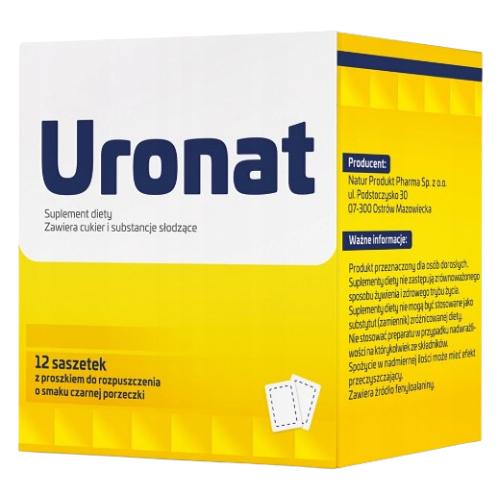 Uronat proszek do rozpuszczenia o smaku czarnej porzeczki, 12 sasz.