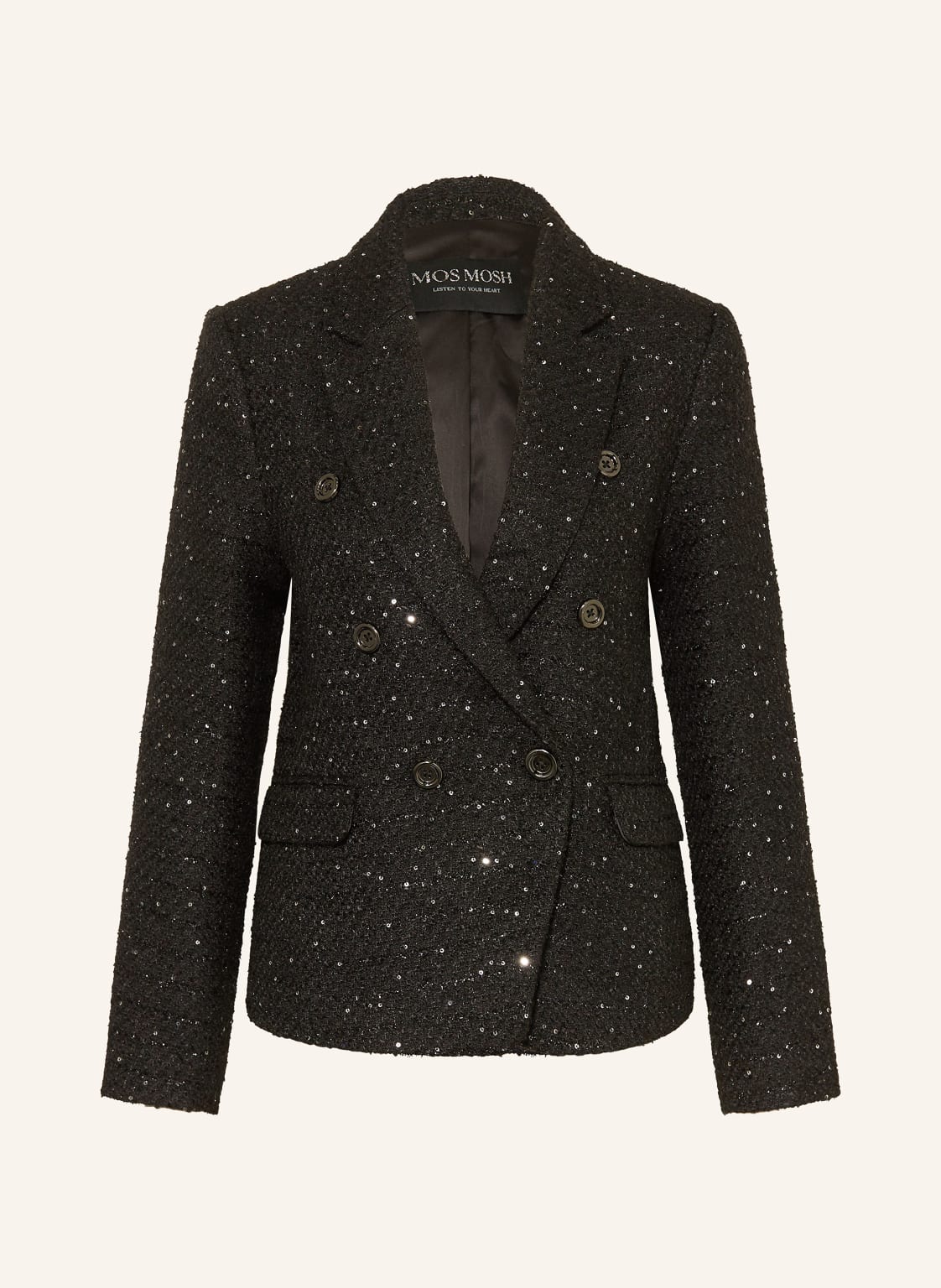 Mos Mosh Bouclé-Blazer Mmbelize Z Cekinami schwarz