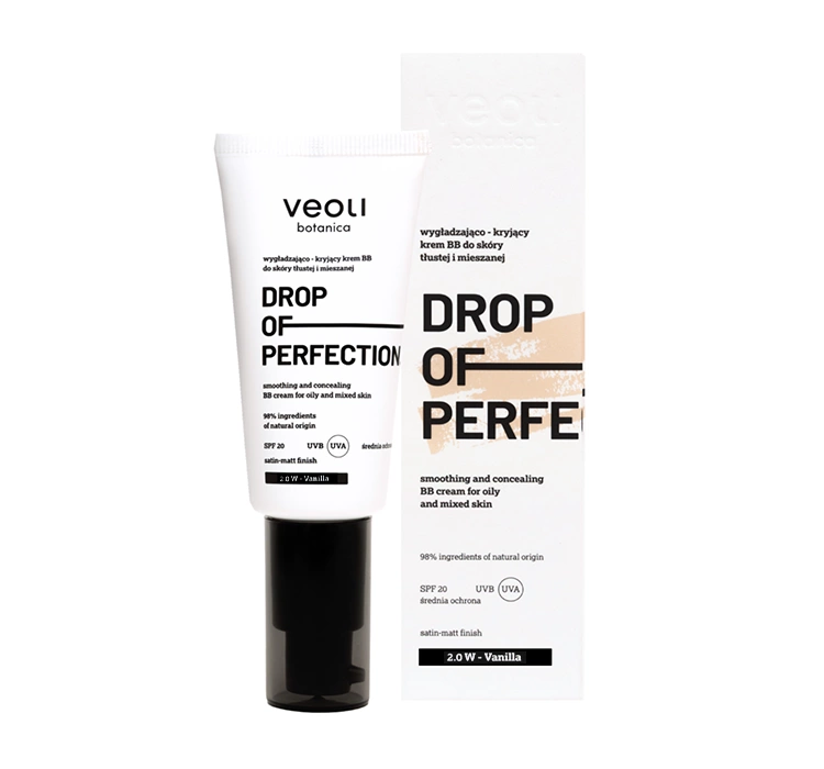 Veoli Botanica Drop of Perfection wygładzająco-kryjący krem BB do cery tłustej i mieszanej SPF20 2.0 W Vanilla 30 ml