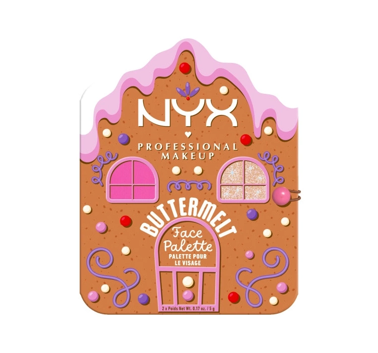 NYX Professional Makeup Buttermelt Face Palette Mulled And Merry paleta do konturowania twarzy Light/Medium 2 x 5 g