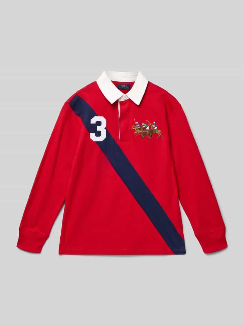 Sweter z dzianiny z kołnierzykiem polo