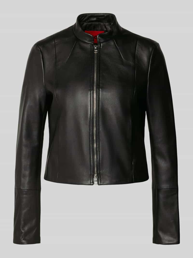 Kurtka skórzana o skróconym kroju regular fit model ‘LASARI’