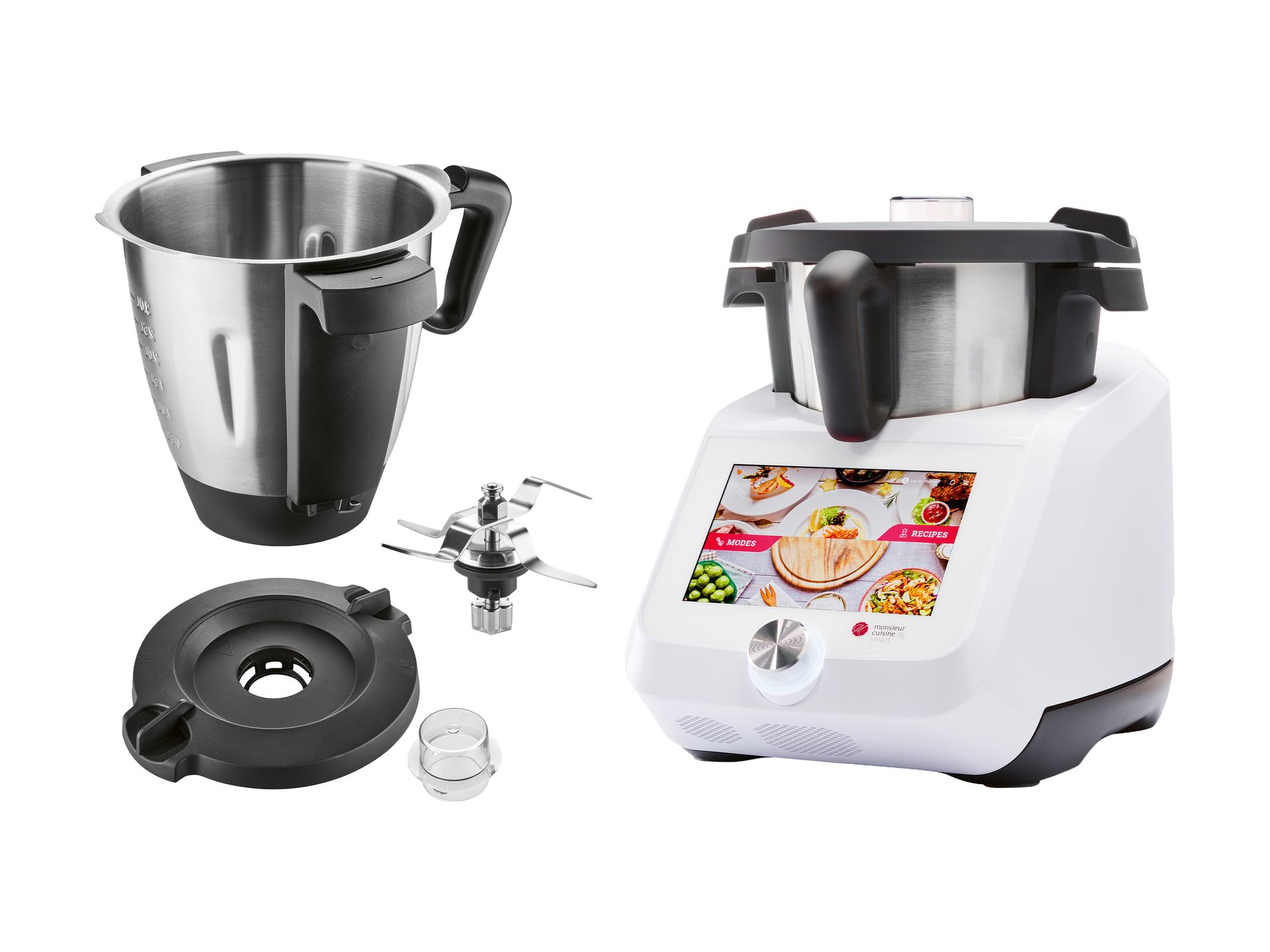 SilverCrest Zestaw Termorobot MC Smart z Wi-Fi 1200 W biały + Misa miksera MC Smart SMCCM 6 A1