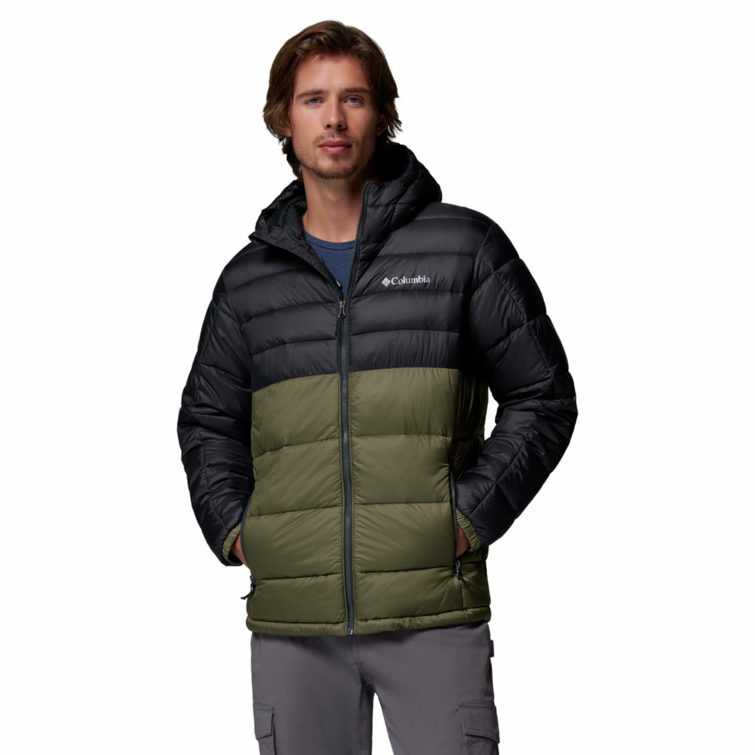 Męska kurtka ocieplana Columbia Buck Butte II Insulated Hooded Jacket stone green/shark - S
