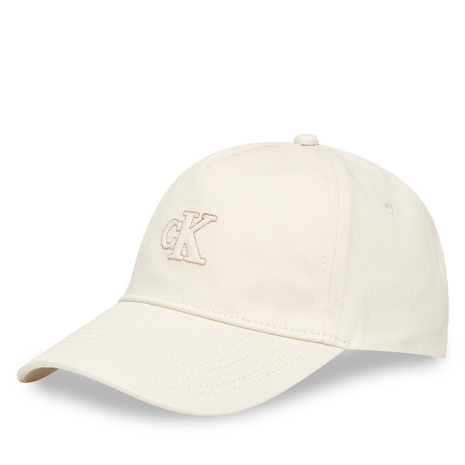 Czapka z daszkiem Calvin Klein Monogram Shine Embroidery Cap LV04F5044G Biały