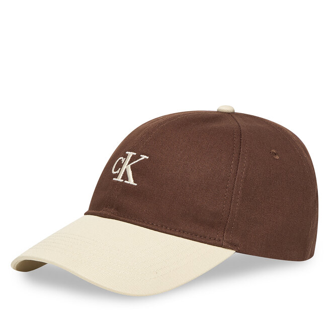 Czapka z daszkiem Calvin Klein Monogram Emb Colorblock Baseball LV04G5000G Brązowy