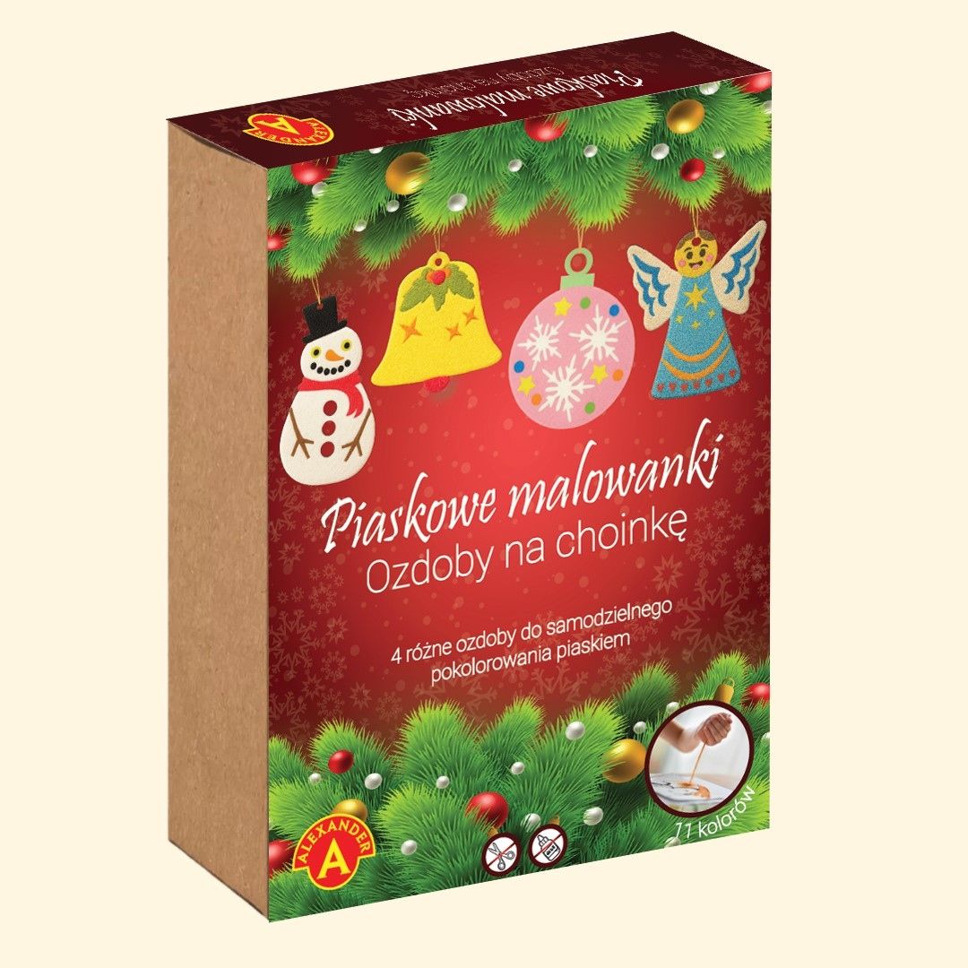 Piaskowe Malowanki Ozdoby na choinkę Bałwanek - zabawka