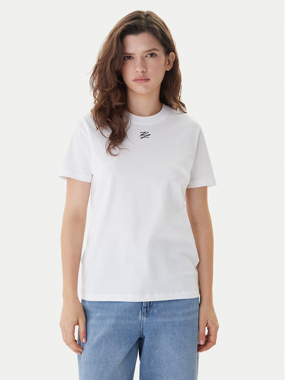 KARL LAGERFELD T-Shirt B1W17091 Biały Regular Fit