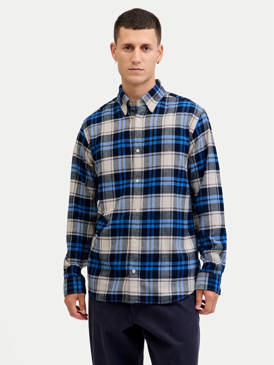 Jack & Jones Koszula Blubarkley 12286224 Granatowy Regular Fit