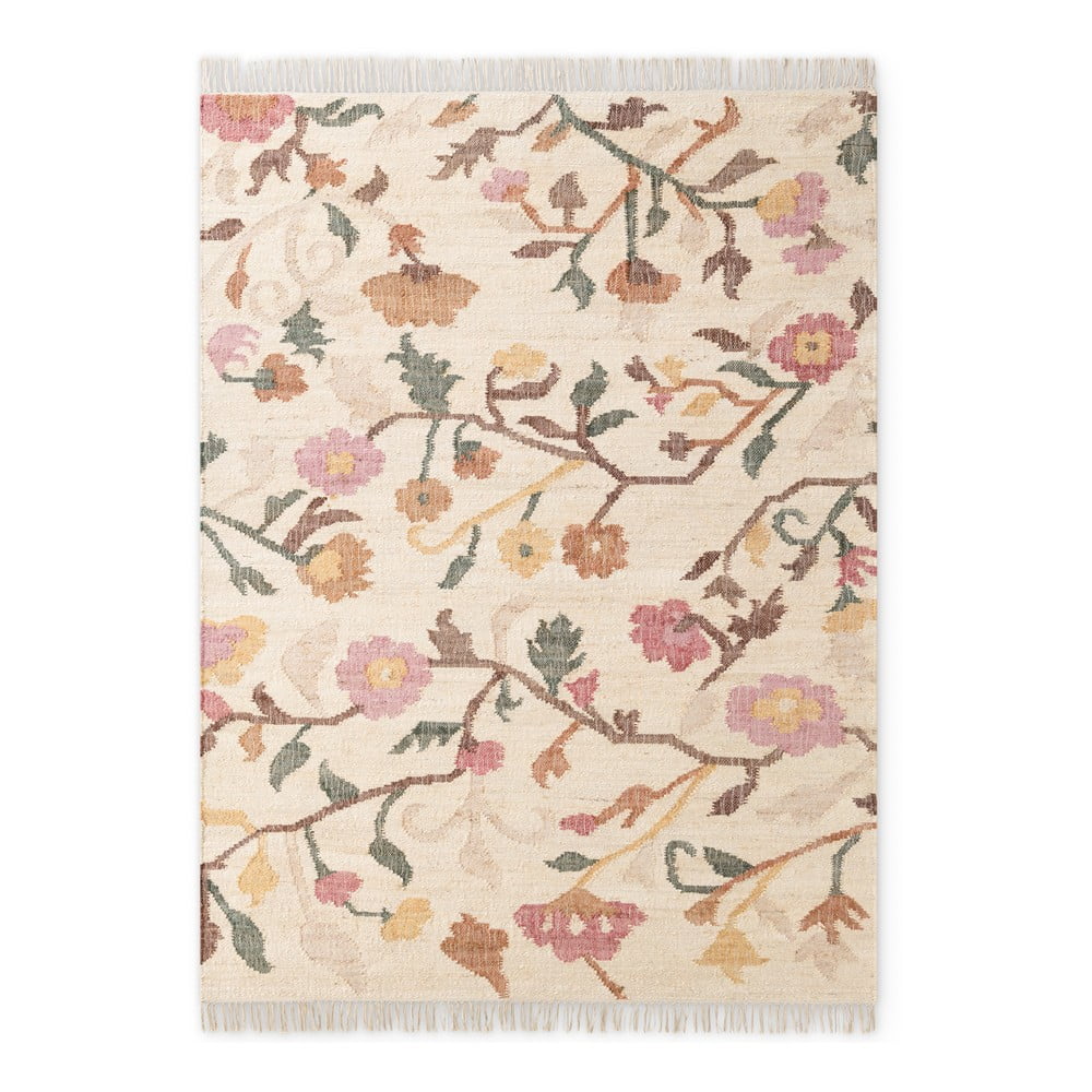 Kremowy dywan z juty tkany ręcznie 200x300 cm Roya Violette – Elle Decoration