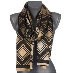 Szalik damski szal błyszczący jesień zima na prezent elegancki ST-31-3 czarny