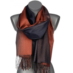 Szalik damski szal błyszczący ZŁOTA NITKA z frędzlami NA PREZENT AX-120-10 brązowy