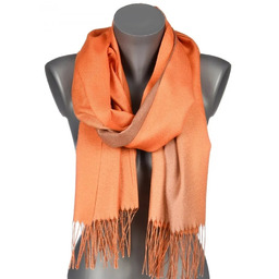 Szalik damski szal błyszczący ZŁOTA NITKA z frędzlami NA PREZENT AX-120-2 pomarańczowy