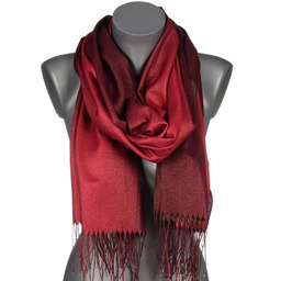 Szalik damski szal błyszczący ZŁOTA NITKA z frędzlami NA PREZENT AX-120-8 bordowy