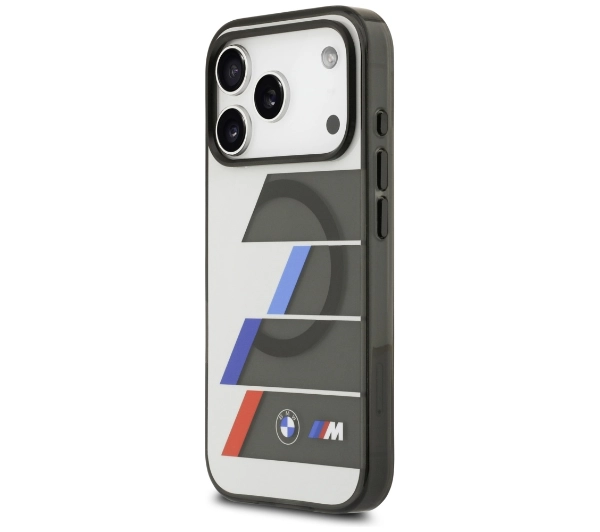 BMW M IML Metal Buttons Tricolor Lines MagSafe do iPhone 17 Pro Antracyt