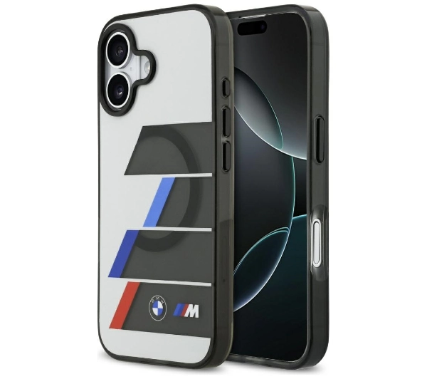 BMW M IML Metal Buttons Tricolor Lines MagSafe do iPhone 17 Antracyt