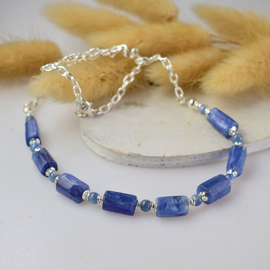 Kianit klasycznie - srebrny naszyjnik