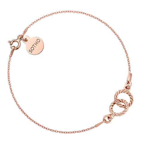 Bransoletka z dwoma kółeczkami z różowego złota