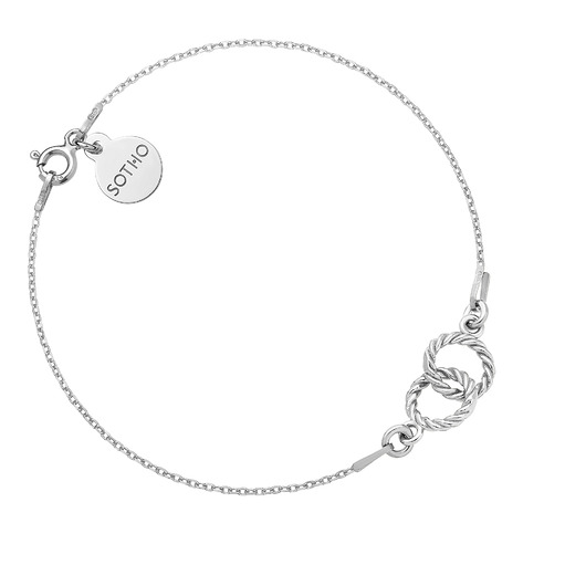 Srebrna bransoletka z dwoma kółeczkami