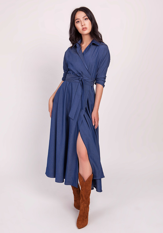 Długa sukienka - SUK173 jeans