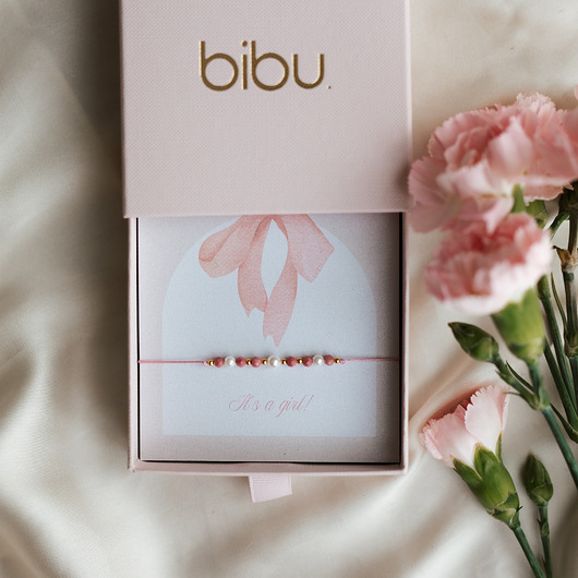 Bransoletka prezent baby shower, dziewczynka, prezent dla przyszłej mamy