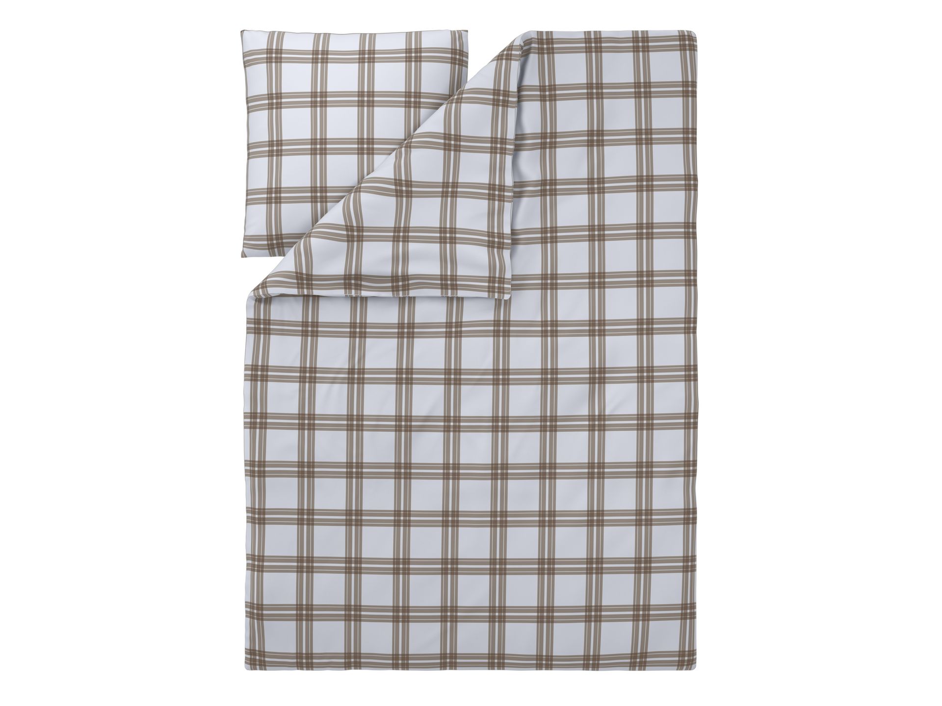 LIVARNO® Pościel flanelowa, 140 x 200 cm (Szachownica/beż)