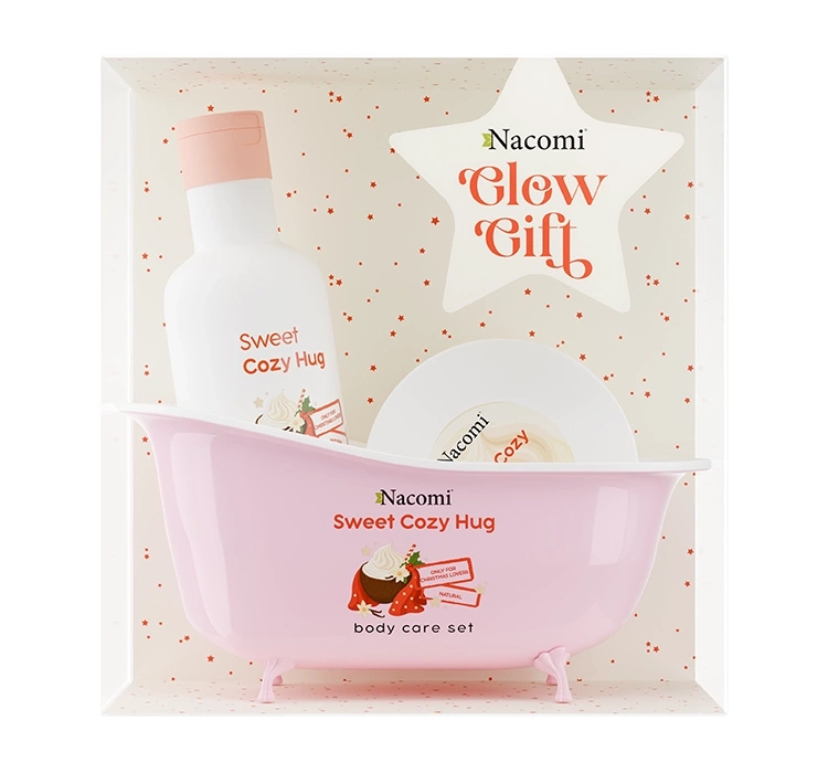 Nacomi Glow Gift Sweet Cozy Hug zestaw dla kobiet masło do ciała Sweet Cozy Hug 100 ml + żel pod prysznic Sweet Cozy Hug 300 ml