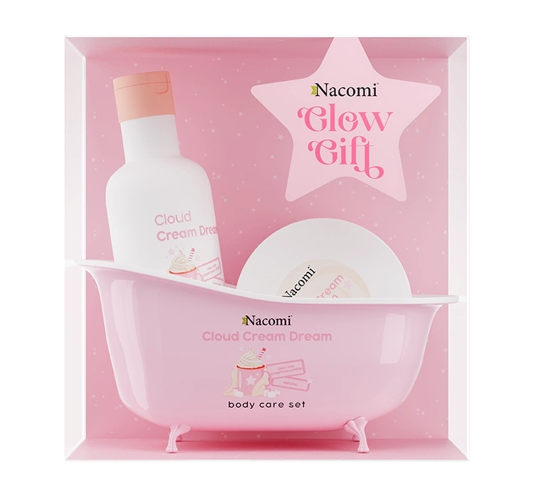 Nacomi Glow Gift Cloud Cream Dream zestaw dla kobiet masło do ciała Cloud Cream Dream 100 ml + żel pod prysznic Cloud Cream Dream 300 ml