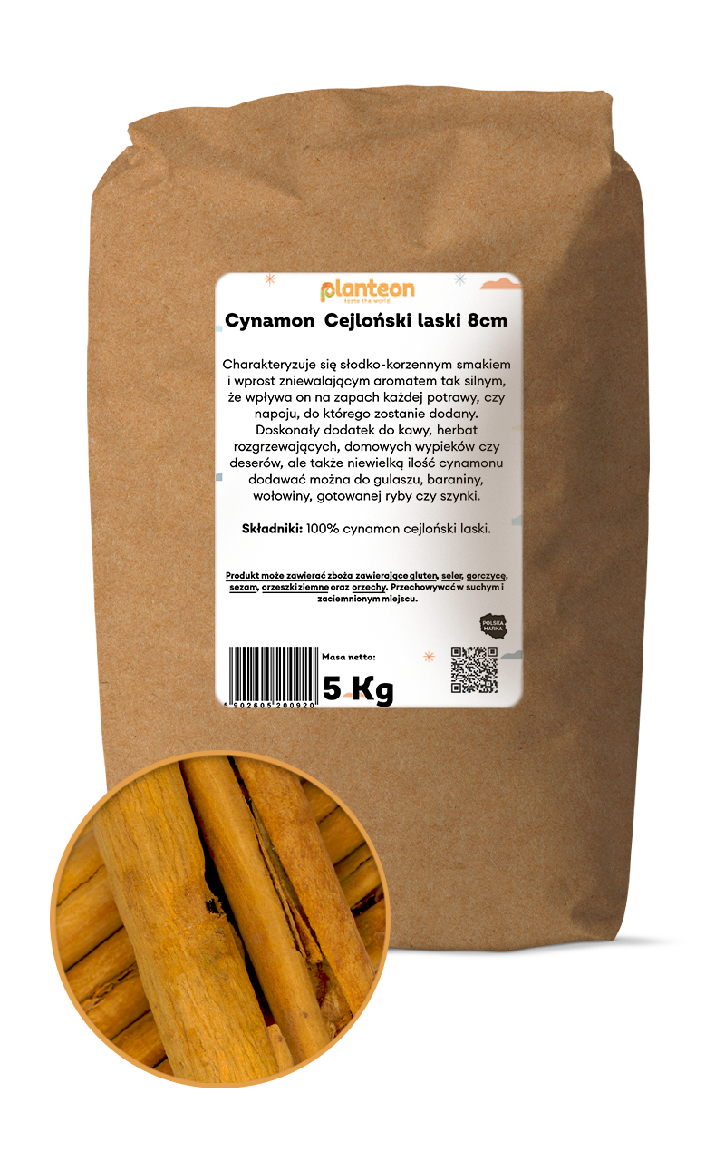Cynamon Cejloński laski 8cm Sri Lanka 500g