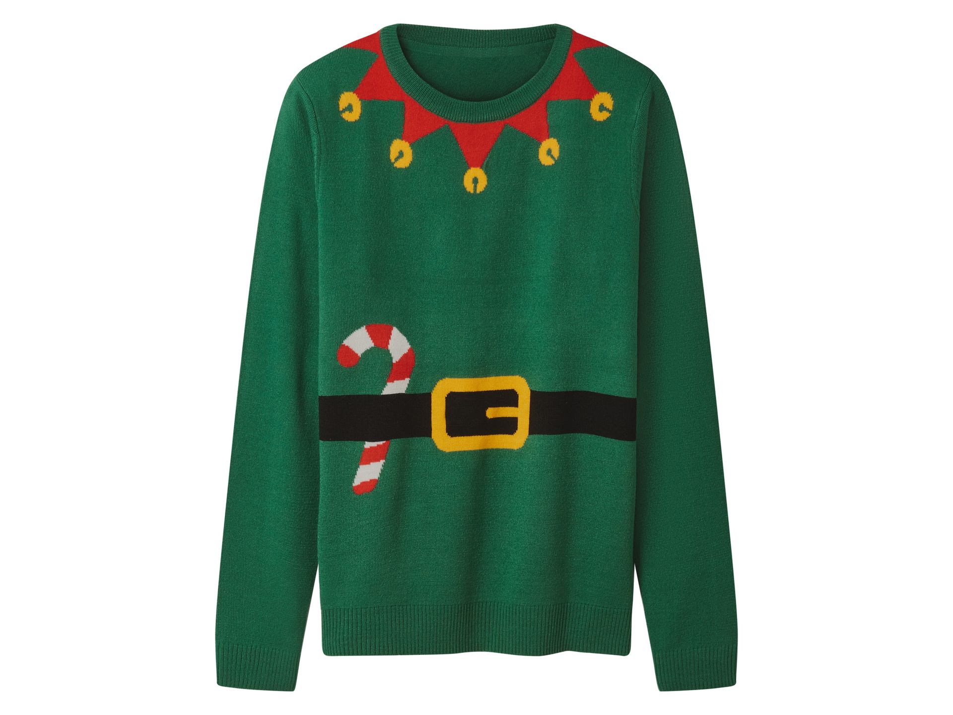ESMARA® Damski sweter świąteczny z efektem LED / Świąteczny sweter z muzyką / Świąteczny sweter (Zielona, M(40/42))
