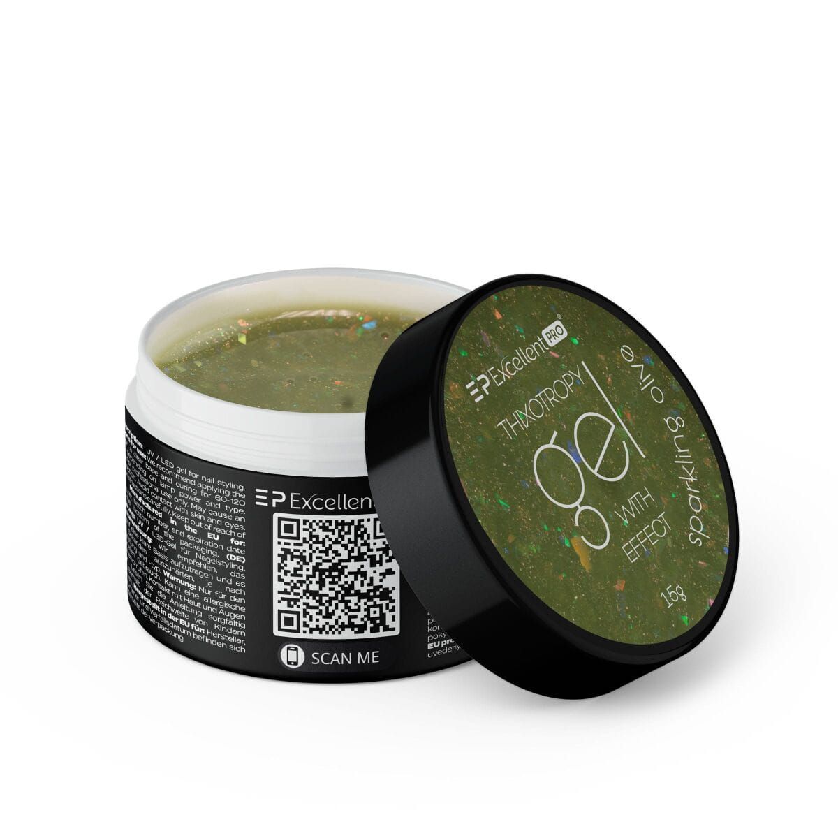 Thixotropy Gel With Effect żel budujący Sparkling Olive 15g