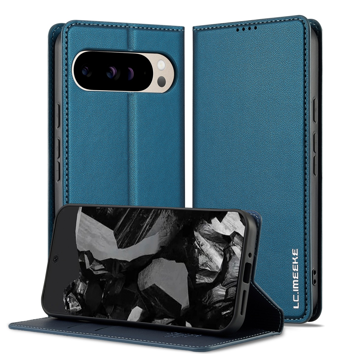 Etui portfelowe LC.IMEEKE do Google Pixel 10 / 10 Pro - Niebieski