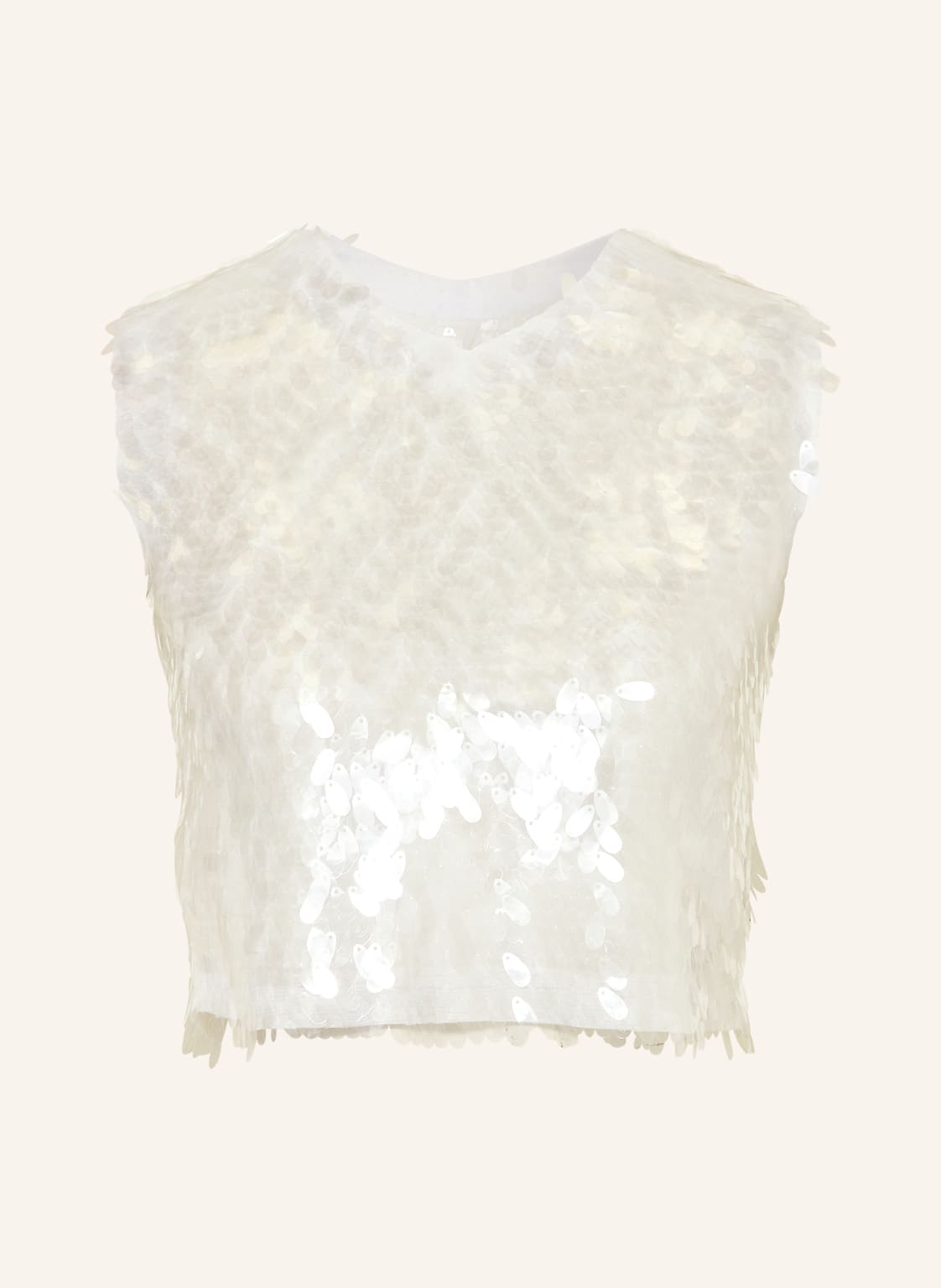 Norma Kamali Krótki Top Z Cekinami weiss