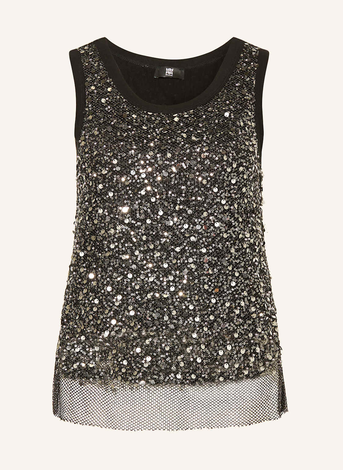 Riani Top Z Siateczki Z Cekinami schwarz